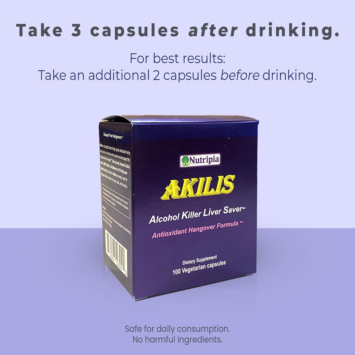 Akilis Alcohol Killer Liver Saver Antioxidant - 100 Vegi Capsules
