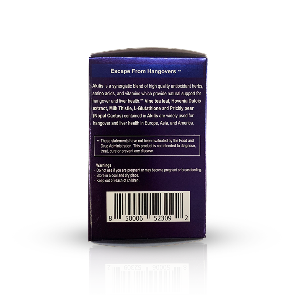Akilis Alcohol Killer Liver Saver Antioxidant - 100 Vegi Capsules