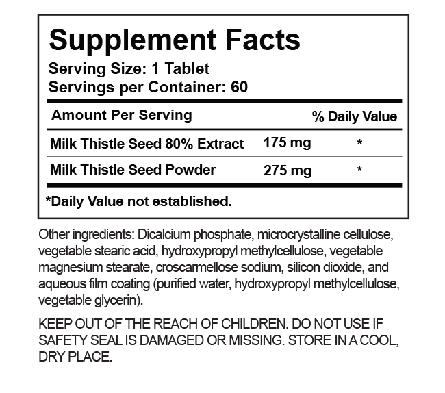 Nutripia V Milk Thistle Complex - Liver Support and Detoxification - 60 Tablets