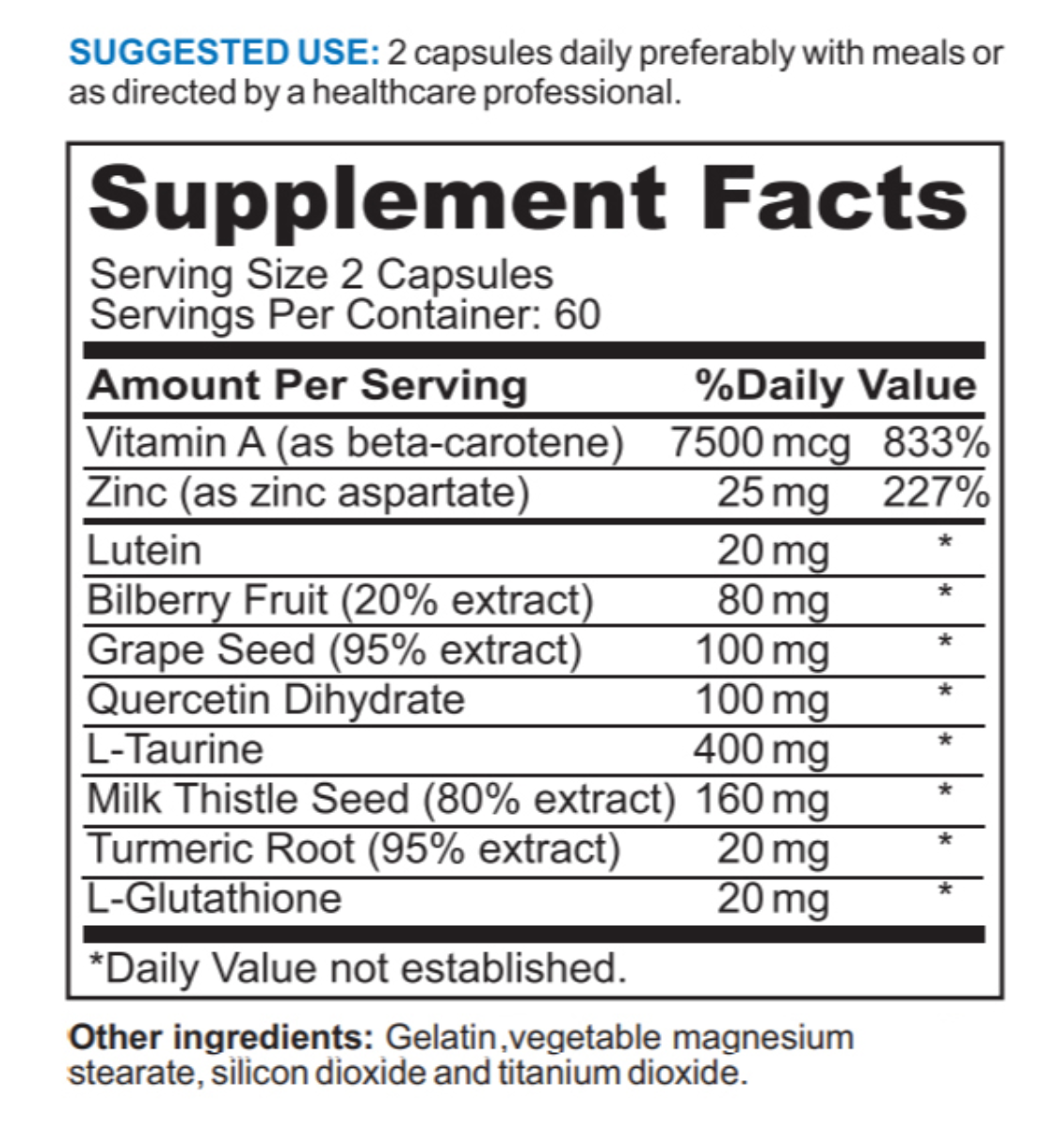Eyepia - Comprehensive Eye & Vision Support Formula - 120 Veggie Capsules