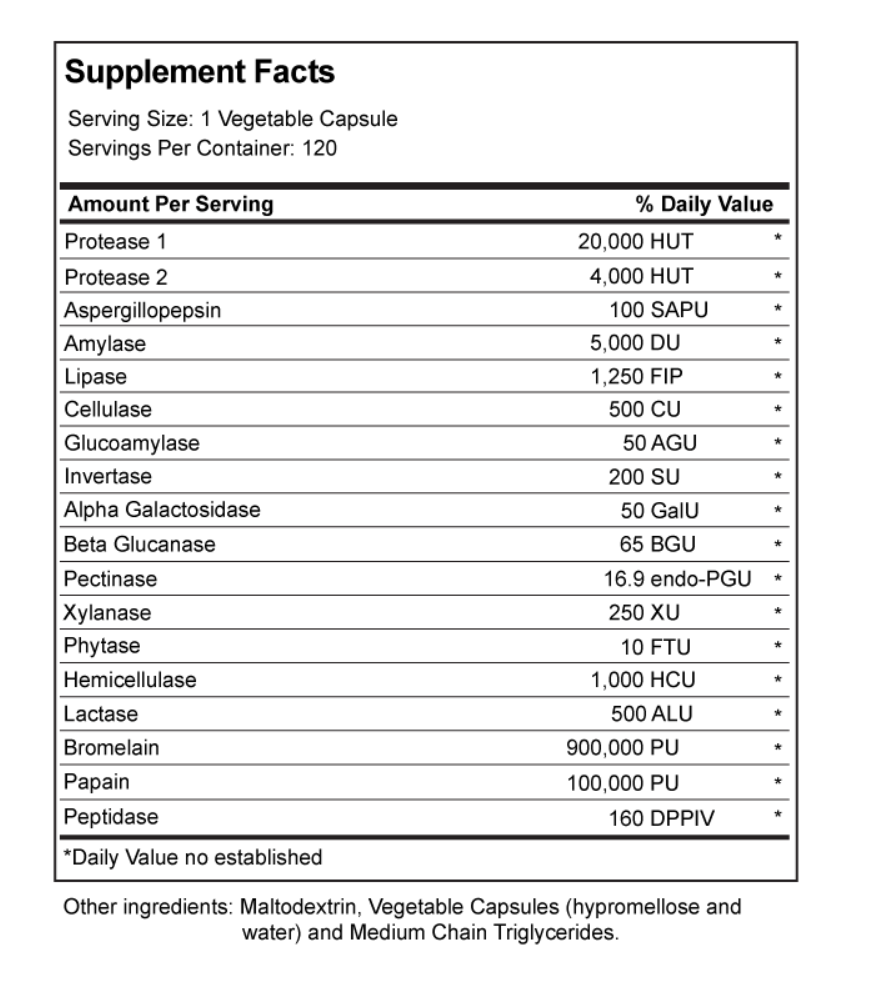 Powerzyme - Advanced Digestive Enzyme Complex - 120 Veggie Capsules