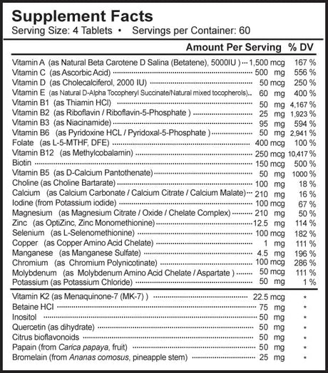 Dr. K Multi Plus - Comprehensive Multivitamin, 240 Tablets